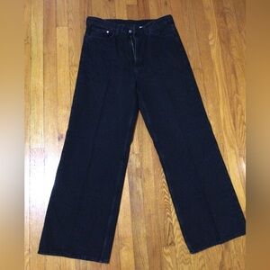 H&M - &Denim Women's Ultra High Waist Black Wide-Leg Jeans Gently Worn.